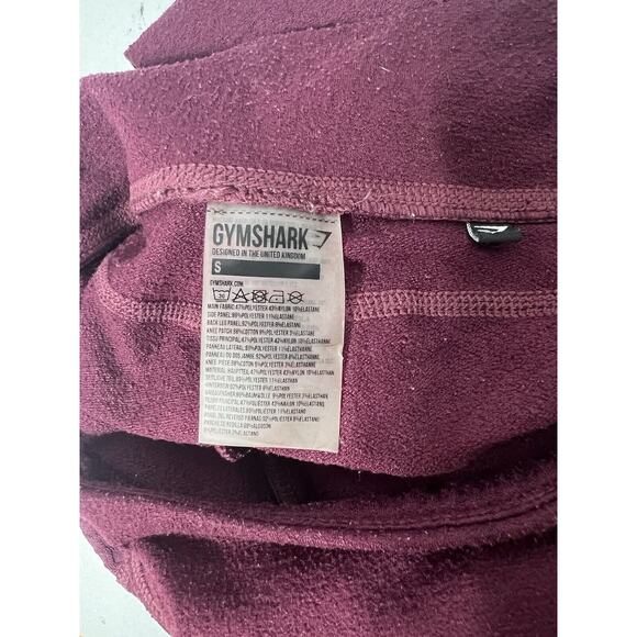 Gymshark Leggings Womens Size S maroon Textured Compression Activewear‎ pocket - Picture 4 of 6
